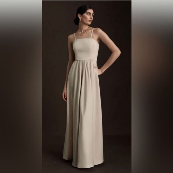 BHLDN Dresses & Skirts - BHLDN Elsie Straight-Neck Satin A-Line Gown NWT Sz 2